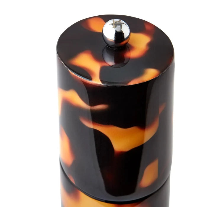 Faux Tortoiseshell Round Column Salt Or Pepper Mill top.
