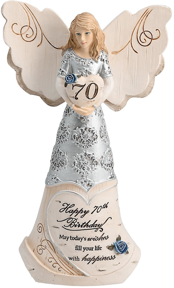 70th Birthday - 6" Angel Holding 70th Heart - Cardsmart & Gift