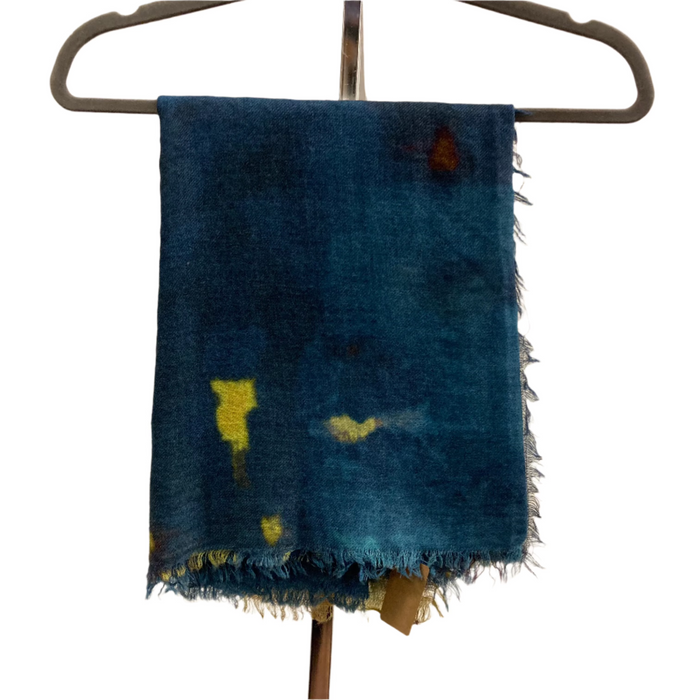 RADIANCE Digital Wool Scarf | Denim Blue
