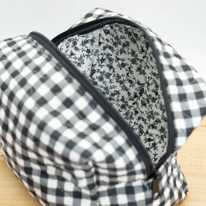 Anthia Gingham Quilted Makeup Bag #QMB191K-L