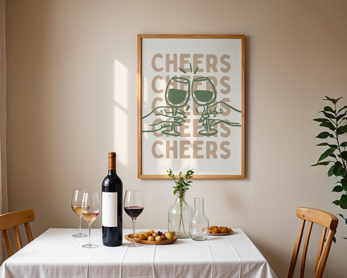 Bar Wall Art Set of 3, Cheers Wine Print, Tell Me When Wine Poster, Wine and Dine Decor, Funny Cocktail Kitchen Art, Bar Cart Prints