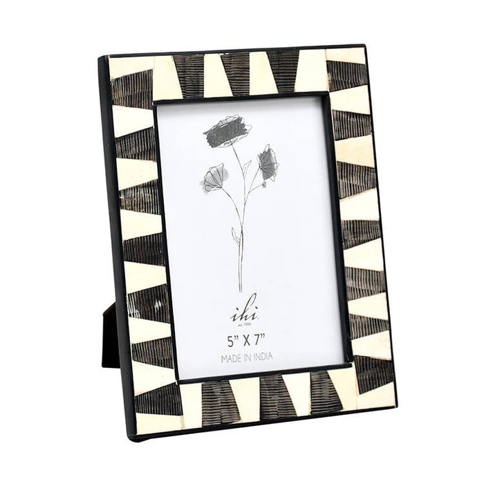 Black Fish Horn & Bone Photo Frame 5x7