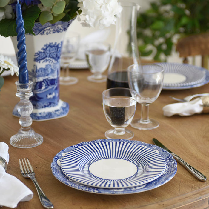 Blue Italian Steccato Plate 8.75" by Spode