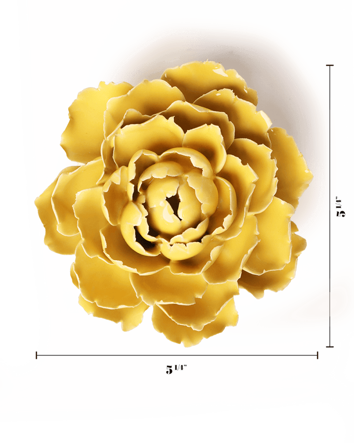 Ceramic Yellow Peony - Olita Gifts & Goods