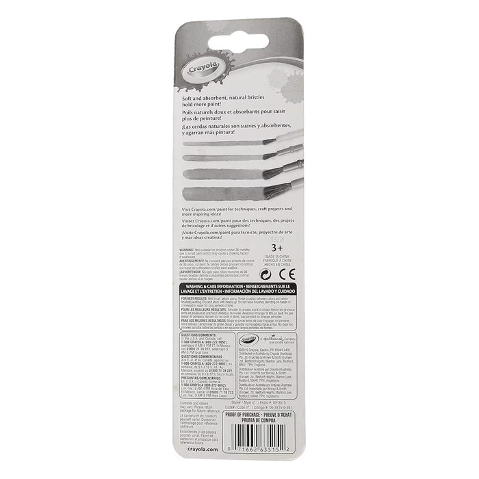 Crayola Paint Brush Set 4 Count Natural Hair Brushes - 12 Pack
