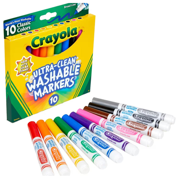 Crayola Ultra-Clean Washable Broad Line Markers - 10 Ct - 24 Pack