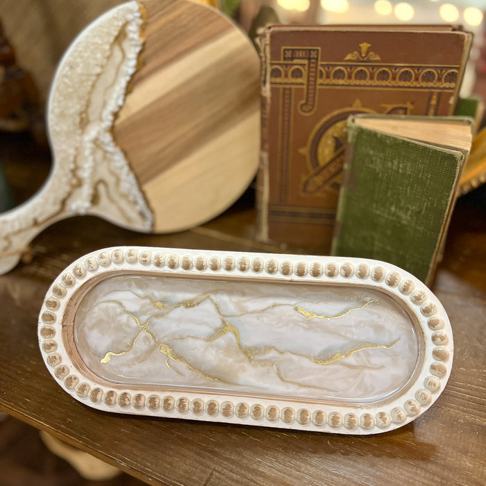 Cream & Gold Wood Decor