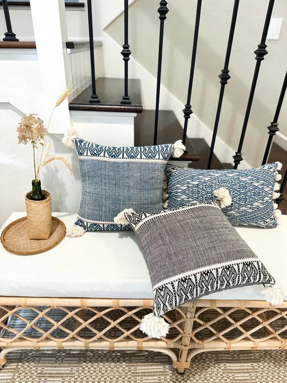 Elegant Blue Lao Pillow 15x15 with insert