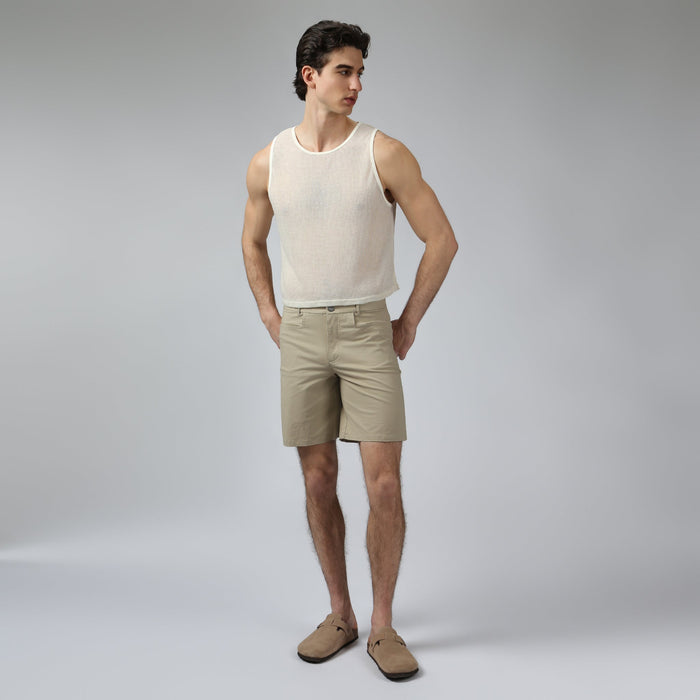NEW- Ivory Poolside Knit Muscle Tee - Parke & Ronen