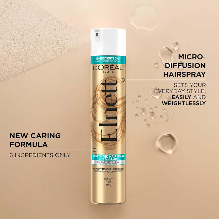 L'Oréal Paris Elnett Extra Strong Hold Fragrance Free Hairspray - 11 oz - 6 Pack