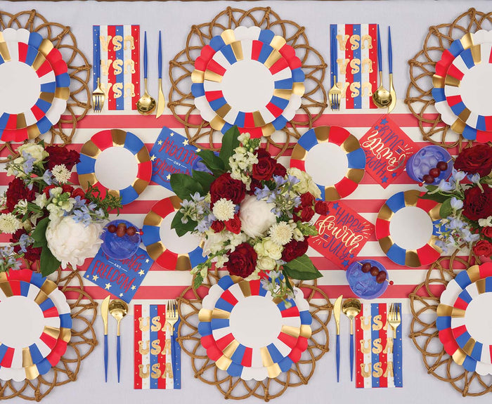 Modern Patriotic Salad 8" Plates/8pk