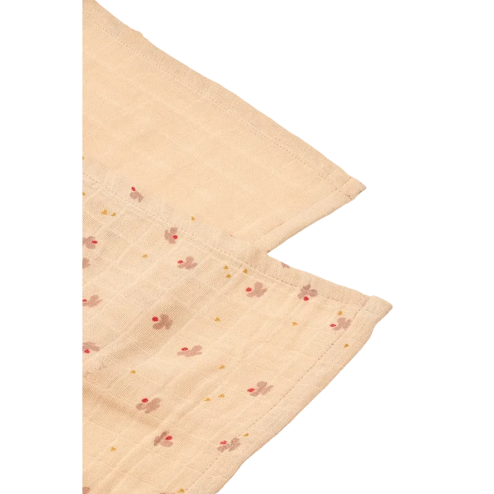 Liewood - Muslin Cloths - Set of 2 - Organic Cotton - Lewis - Mini Butterfly/Apple Blossom Mix - Details