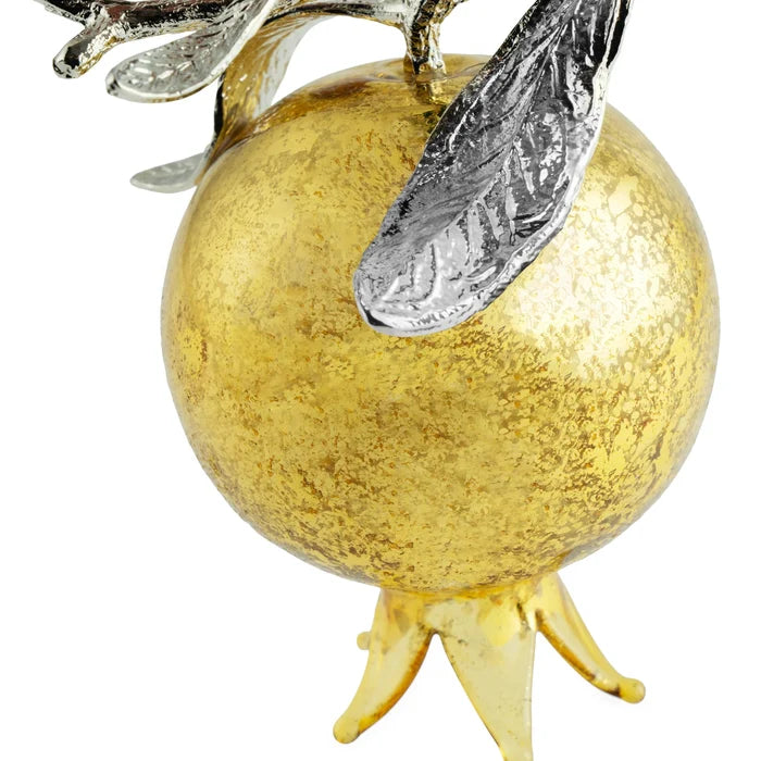 Michael Aram pomegranate glass ornament, gold, for luxe holiday decoration