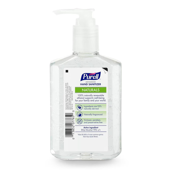 Purell Naturals Hand Sanitizer Gel Pump Bottle 8 oz - 12 Pack