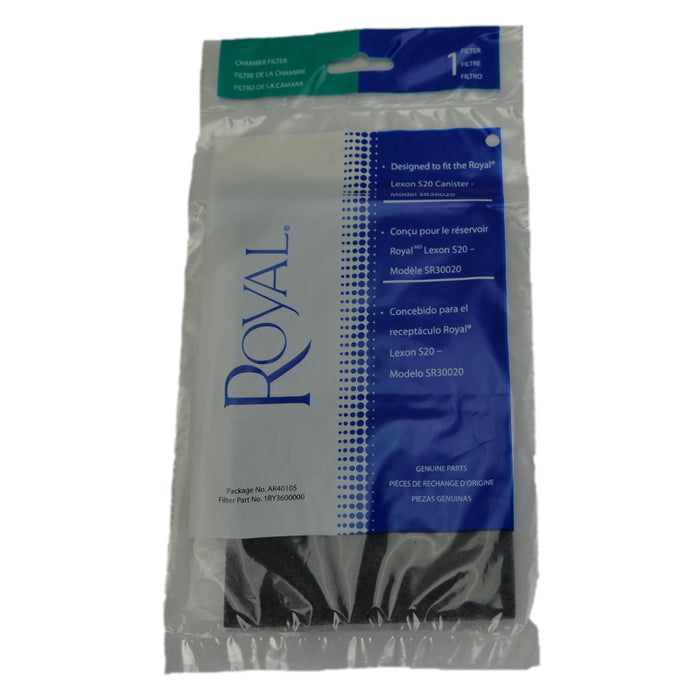 Royal Filter, Foam Inlet SR30020 Lexon S20 Canister, Part AR40105
