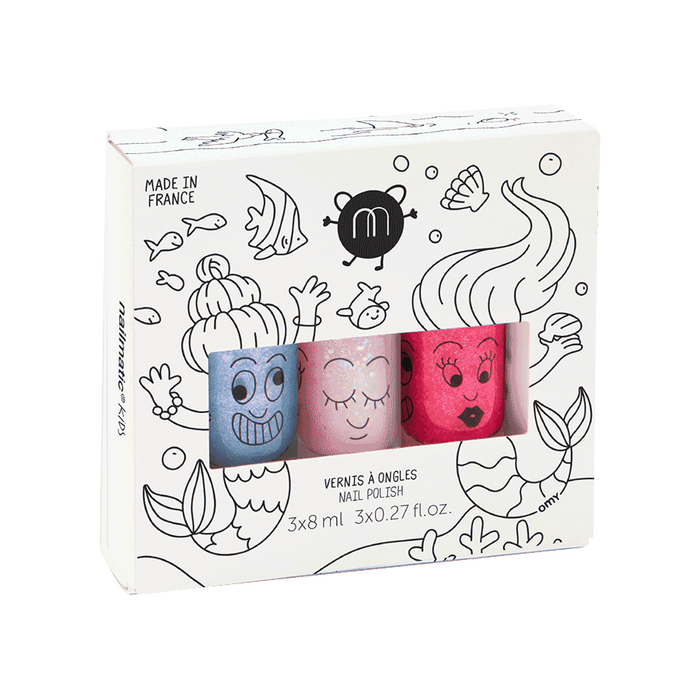 Set of 3 Kids Nail Polish Mermaid