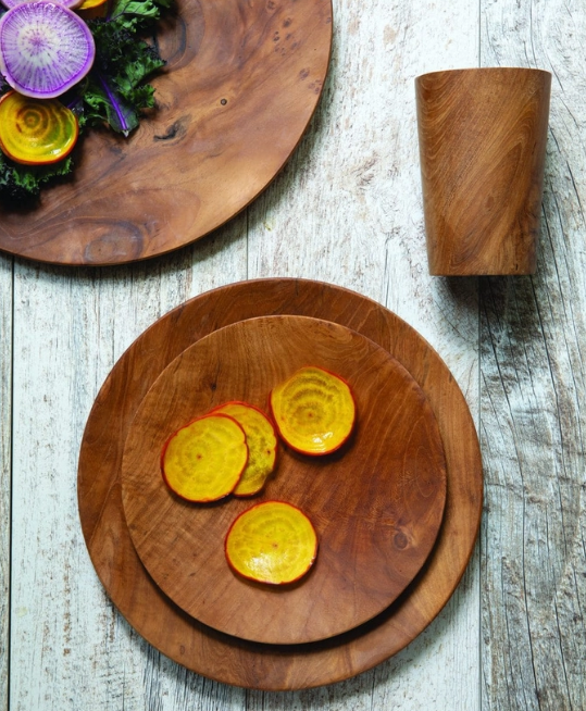 Small Teak Round Plate