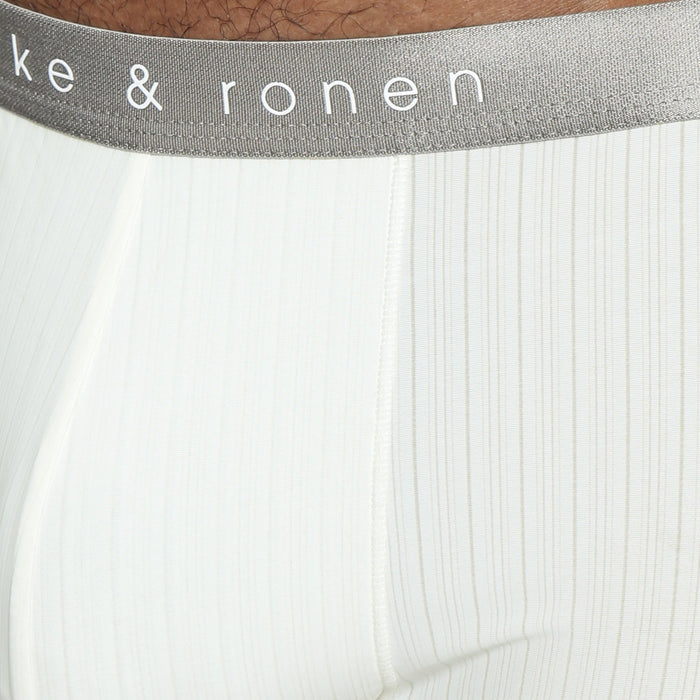 Soft White Coastal Nylon Low Rise Trunk - Parke & Ronen