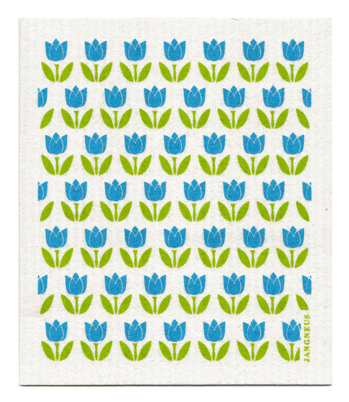 Turquoise Tulip Small Swedish Dishcloth