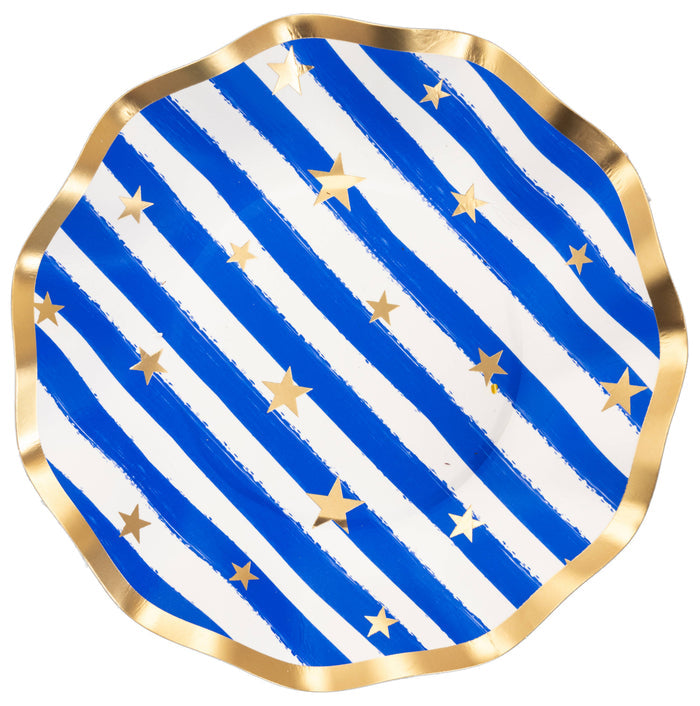 Wavy Appetizer Dessert 8" Bowl Patriotic Confetti/8ct