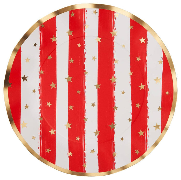 Wavy Dinner Plate Patriotic Confetti/8ct