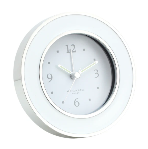 White & Silver Alarm Clock