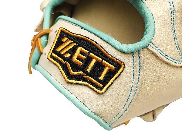 ZETT Pro Model Elite 12.5 inch Outfielder Glove - Beige/Skyblue #8