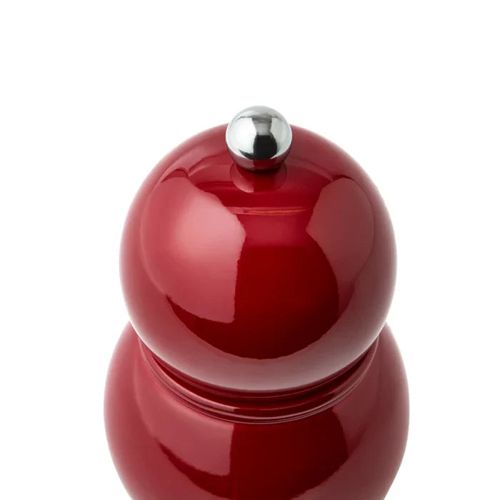 Salt Pepper Mill, Bobbin Chubbie Cherry Red, 12cm top.