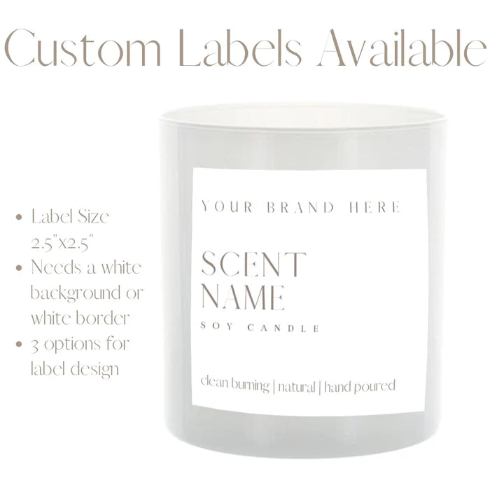 12oz White Tumbler Soy Candle (Unlabeled or Custom Label)