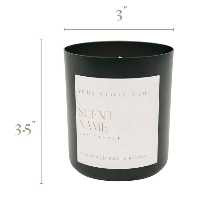 13oz Black Metal Tumbler Soy Candle (Unlabeled or Custom Label)