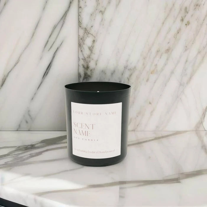 13oz Black Metal Tumbler Soy Candle (Unlabeled or Custom Label)