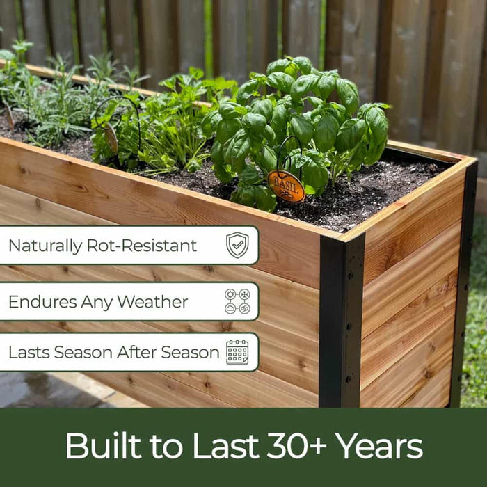 Cedar Planters SHIP IT NOW 18" x 48" Raised Garden Bed - 30" TALL