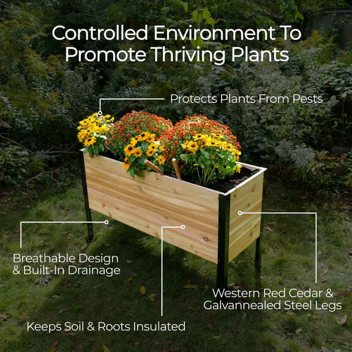 Cedar Planters SHIP IT NOW 18" x 48" Raised Garden Bed - 30" TALL