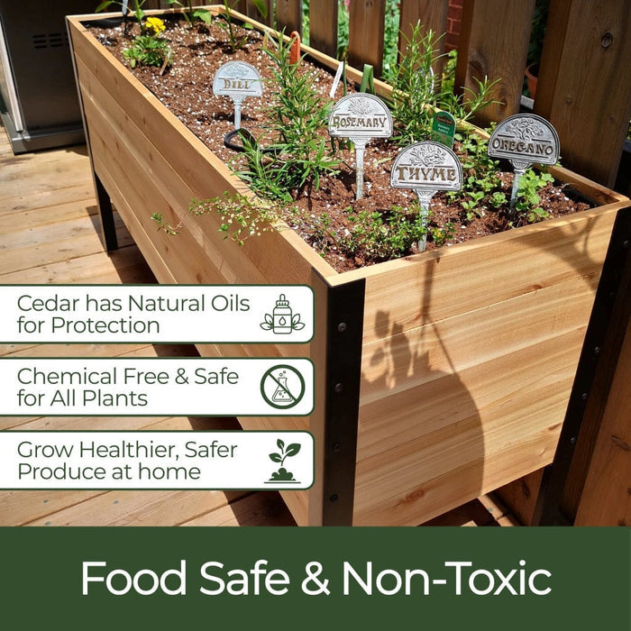 Cedar Planters 18" x 48" Raised Garden Bed - 30" TALL