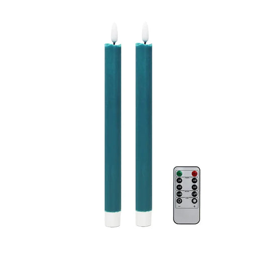 23cm Chambray Blue Flameless LED Candle, Real Wax, Remote Control & Timer, by Addison Ross