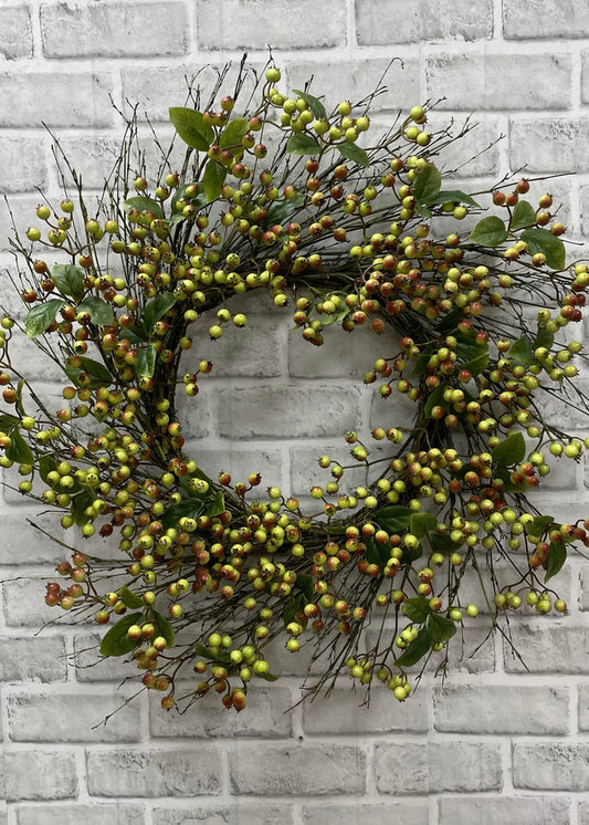 24" GREEN FALL BERRY WREATH - Magnolia Lane co. Home + Garden + Gift