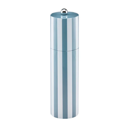 24cm Coastal Chambray Blue & White Striped Salt/Pepper Mill, FSC Wood, Addison Ross