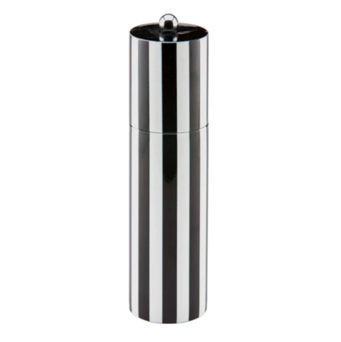 24cm Monochromatic Black & White Striped Column Pepper Salt Mill, Addison Ross