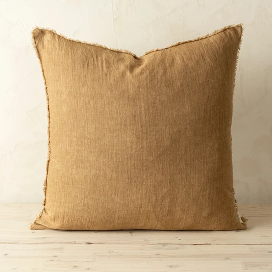 24x24 Lina Linen Pillow Tawny - Magnolia Lane co. Home + Garden + Gift