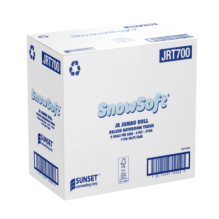 3.29" x 1100.sq.ft, 2 ply JRT Bathroom Tissue - 8 Rolls