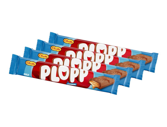 Cloetta Plopp Dubbel 4 x 50g – Swedish Milk Chocolate with Creamy Toffee Filling