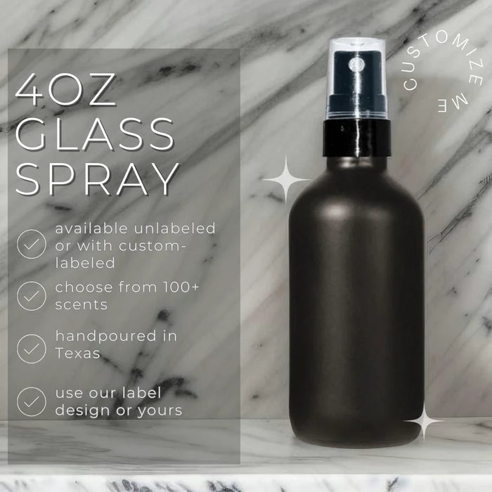 4oz Glass Black Room Spray (Unlabeled or Custom Label)