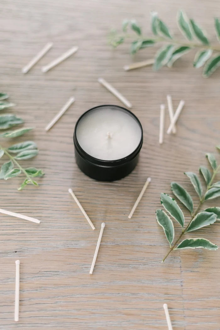 4oz Glossy Black Tin Soy Candle (Unlabeled or Custom Label)