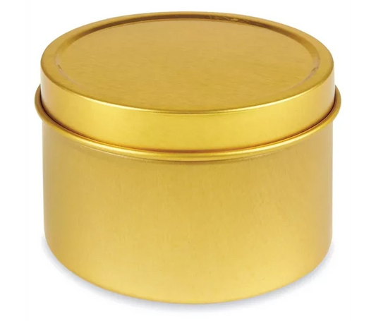 4oz Gold Tin Soy Candle (Unlabeled or Custom Label)
