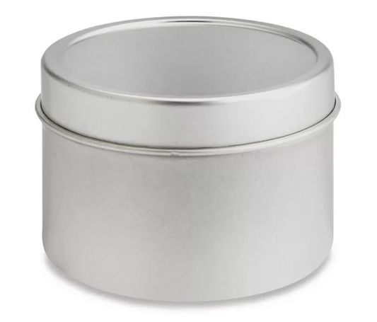 4oz Silver Tin Soy Candle (Unlabeled or Custom Label)