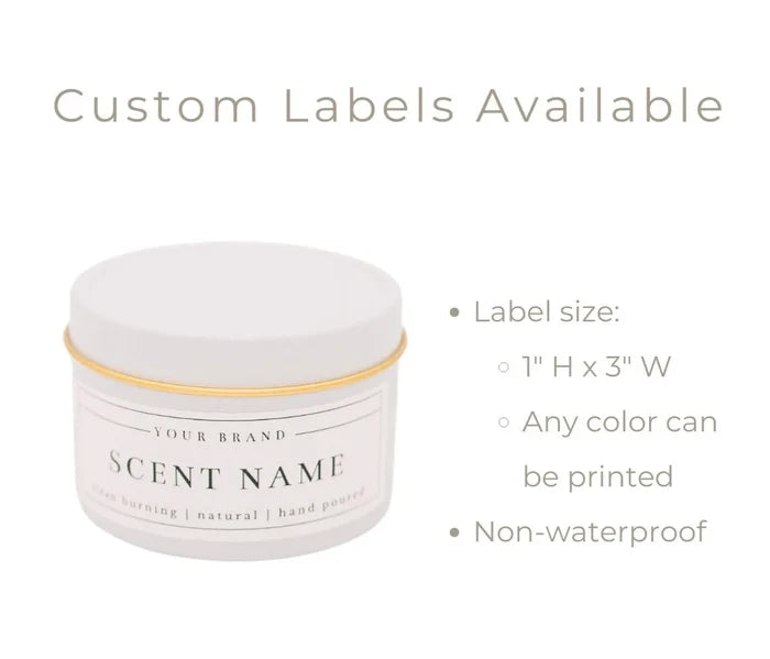 4oz White Tin Soy Candle (Unlabeled or Custom Label)