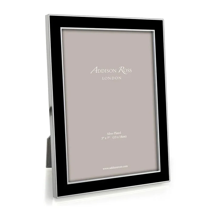 4x6 Black Enamel Picture Frame, High Gloss Lacquer Finish, Addison Ross