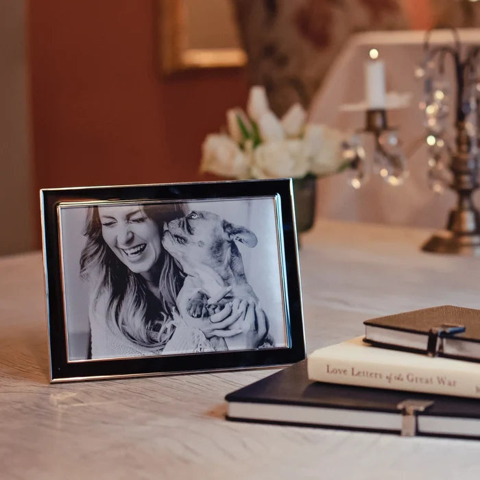 4x6 Black Enamel Picture Frame, High Gloss Lacquer Finish, Addison Ross