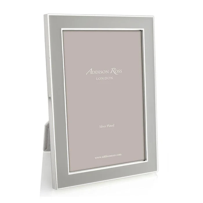 4x6 Chiffon Gray Enamel Photo Frame with Silver Trim, Charming Design, Addison Ross