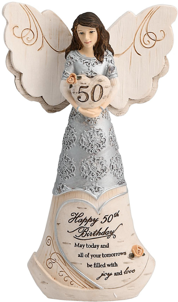 50th Birthday - 6" Angel Holding 50th Heart - Cardsmart & Gift